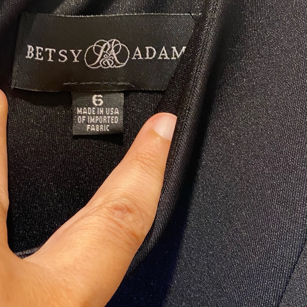 Betsy & Adam Sleek Black Ruffle Dress - Picture 3 of 5